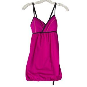 Lululemon Fuchsia Long Criss Cross Back Bubble Hem Built-in Bra Size Estimate M